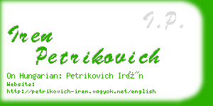 iren petrikovich business card